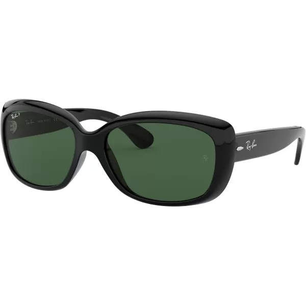 RayBan Womens Rb4101 Jackie Ohh Butterfly SunglassesBlackPolarized Dark Green