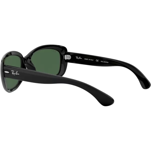 RayBan Womens Rb4101 Jackie Ohh Butterfly SunglassesBlackPolarized Dark Green