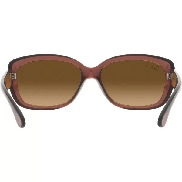 RayBan Womens Rb4101 Jackie Ohh Butterfly SunglassesTransparent Dark BrownBrown Gradient Polarized