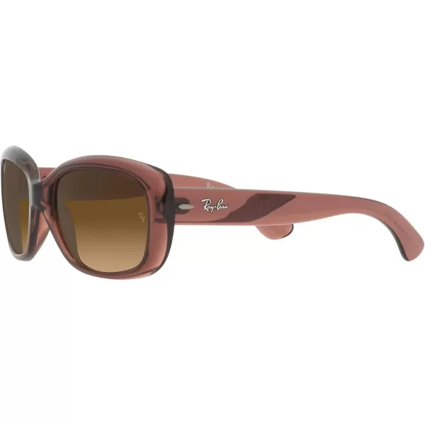 RayBan Womens Rb4101 Jackie Ohh Butterfly SunglassesTransparent Dark BrownBrown Gradient Polarized