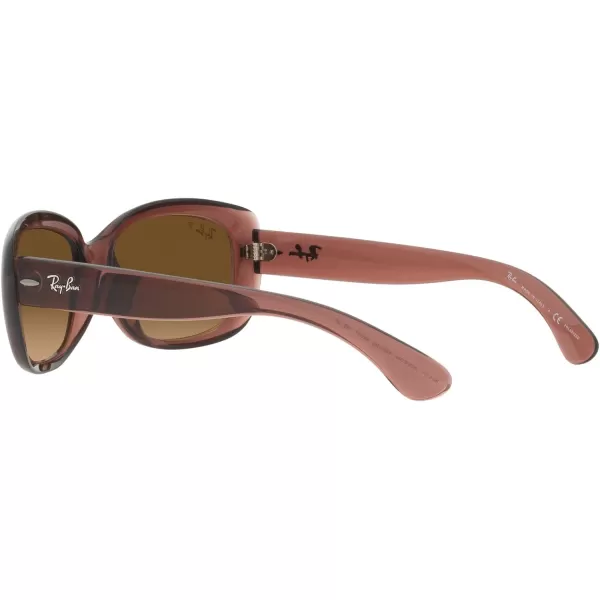 RayBan Womens Rb4101 Jackie Ohh Butterfly SunglassesTransparent Dark BrownBrown Gradient Polarized