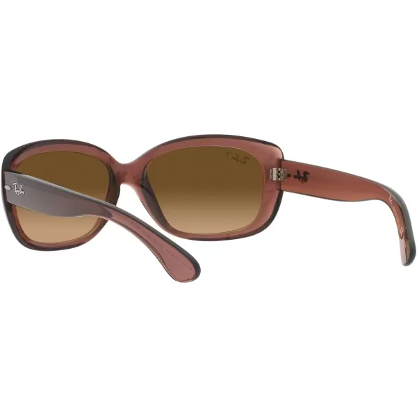 RayBan Womens Rb4101 Jackie Ohh Butterfly SunglassesTransparent Dark BrownBrown Gradient Polarized