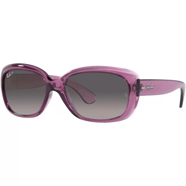 RayBan Womens Rb4101 Jackie Ohh Butterfly SunglassesTransparent VioletGrey Gradient Polarized