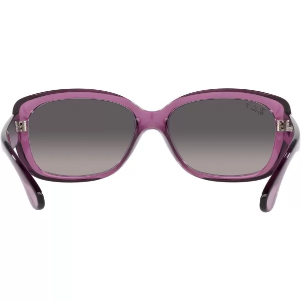 RayBan Womens Rb4101 Jackie Ohh Butterfly SunglassesTransparent VioletGrey Gradient Polarized