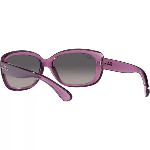 RayBan Womens Rb4101 Jackie Ohh Butterfly SunglassesTransparent VioletGrey Gradient Polarized