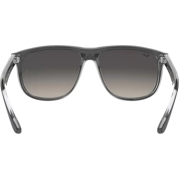 RayBan Womens Rb4147 Boyfriend Square SunglassesBlack on TransparentLight Grey Gradient Dark Grey