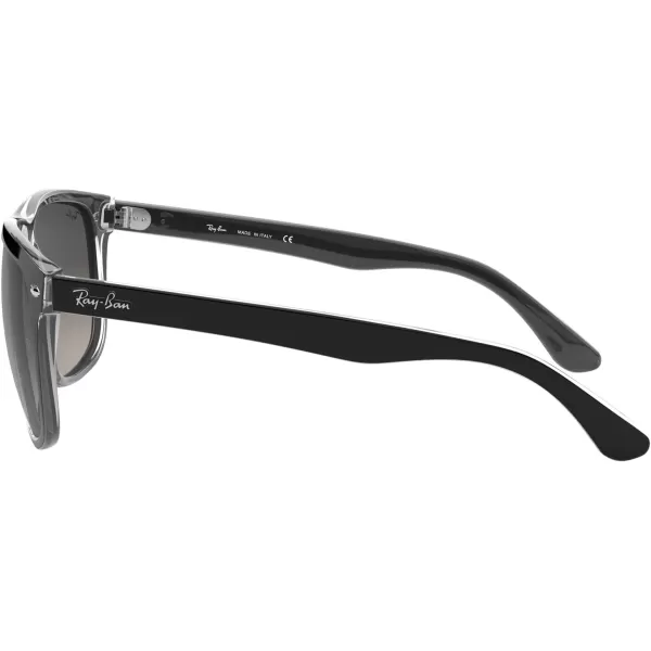 RayBan Womens Rb4147 Boyfriend Square SunglassesBlack on TransparentLight Grey Gradient Dark Grey