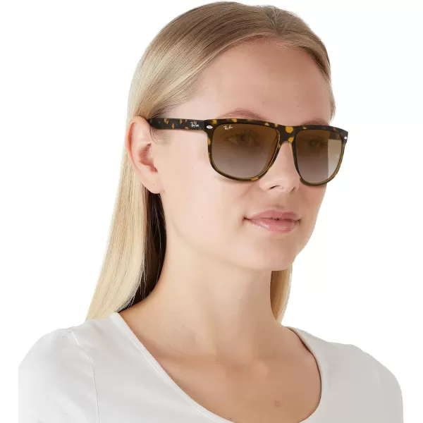 RayBan Womens Rb4147 Boyfriend Square SunglassesLight HavanaClear Gradient Brown