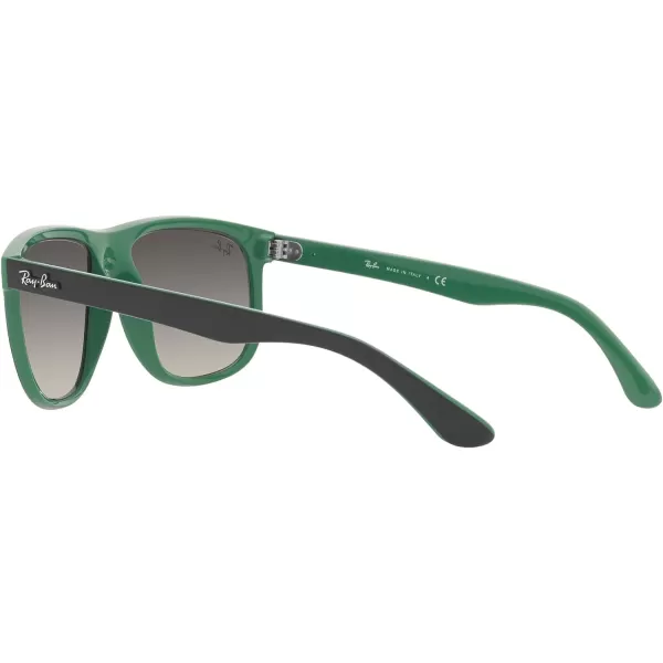 RayBan Womens Rb4147 Boyfriend Square SunglassesMatte Black on GreenGrey Gradient