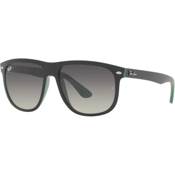 RayBan Womens Rb4147 Boyfriend Square SunglassesMatte Black on GreenGrey Gradient