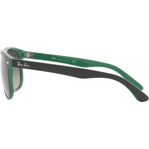 RayBan Womens Rb4147 Boyfriend Square SunglassesMatte Black on GreenGrey Gradient