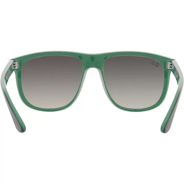 RayBan Womens Rb4147 Boyfriend Square SunglassesMatte Black on GreenGrey Gradient