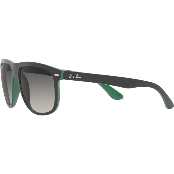 RayBan Womens Rb4147 Boyfriend Square SunglassesMatte Black on GreenGrey Gradient