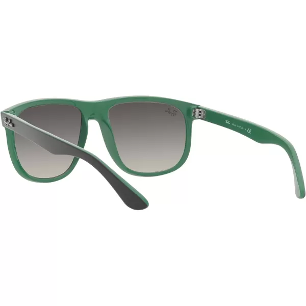 RayBan Womens Rb4147 Boyfriend Square SunglassesMatte Black on GreenGrey Gradient