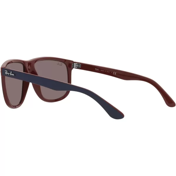 RayBan Womens Rb4147 Boyfriend Square SunglassesMatte Blue on BrownViolet