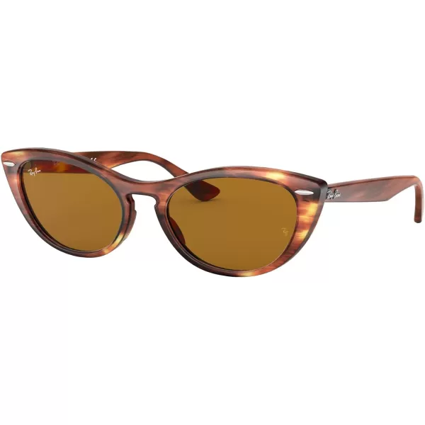 RayBan Womens Rb4314n Nina Cat Eye SunglassesStriped HavanaB15 Brown