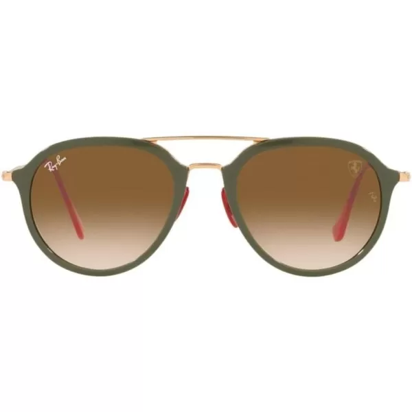 RayBan Womens Rb4369m Scuderia Ferrari Collection Square SunglassesMilitary GreenClear Gradient Brown