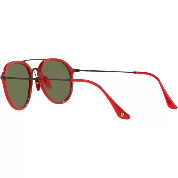 RayBan Womens Rb4369m Scuderia Ferrari Collection Square SunglassesRedLight Green Mirrored Silver