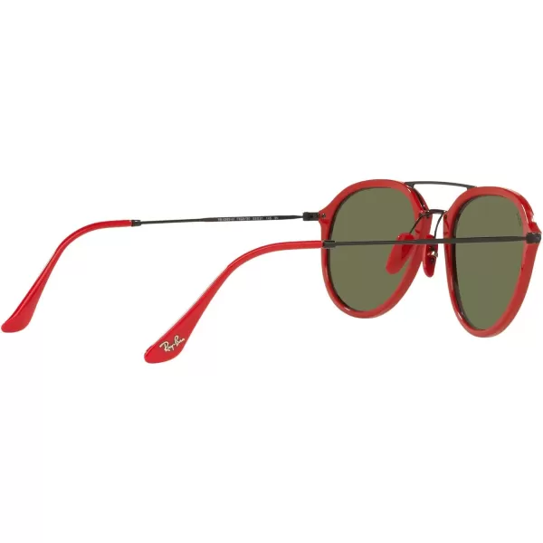 RayBan Womens Rb4369m Scuderia Ferrari Collection Square SunglassesRedLight Green Mirrored Silver