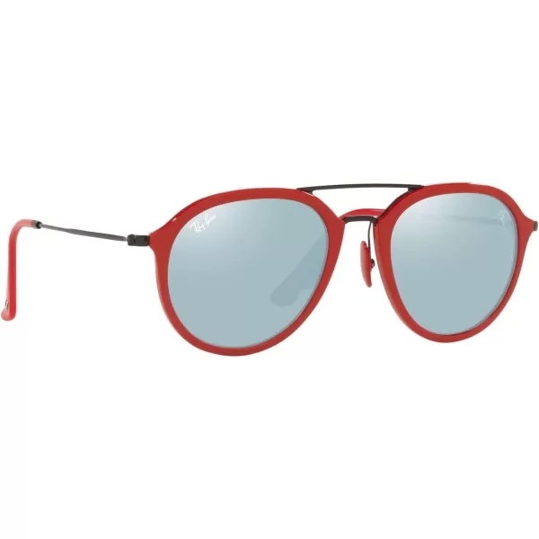 RayBan Womens Rb4369m Scuderia Ferrari Collection Square SunglassesRedLight Green Mirrored Silver