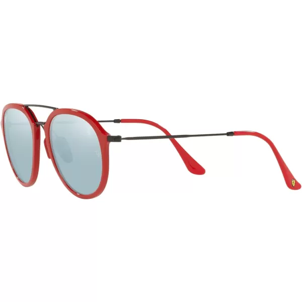 RayBan Womens Rb4369m Scuderia Ferrari Collection Square SunglassesRedLight Green Mirrored Silver