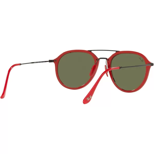 RayBan Womens Rb4369m Scuderia Ferrari Collection Square SunglassesRedLight Green Mirrored Silver