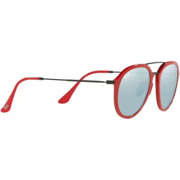 RayBan Womens Rb4369m Scuderia Ferrari Collection Square SunglassesRedLight Green Mirrored Silver