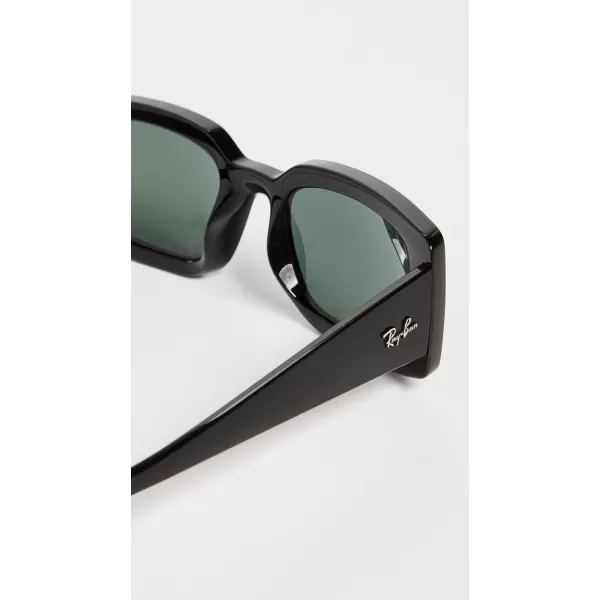 RayBan Womens Rb4395 Kiliane Square SunglassesBlackDark Green