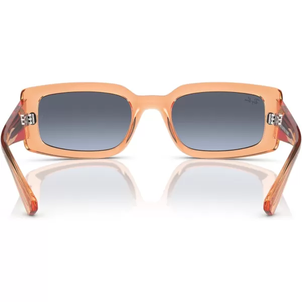 RayBan Womens Rb4395 Kiliane Square SunglassesTransparent OrangeBlue Gradient Grey