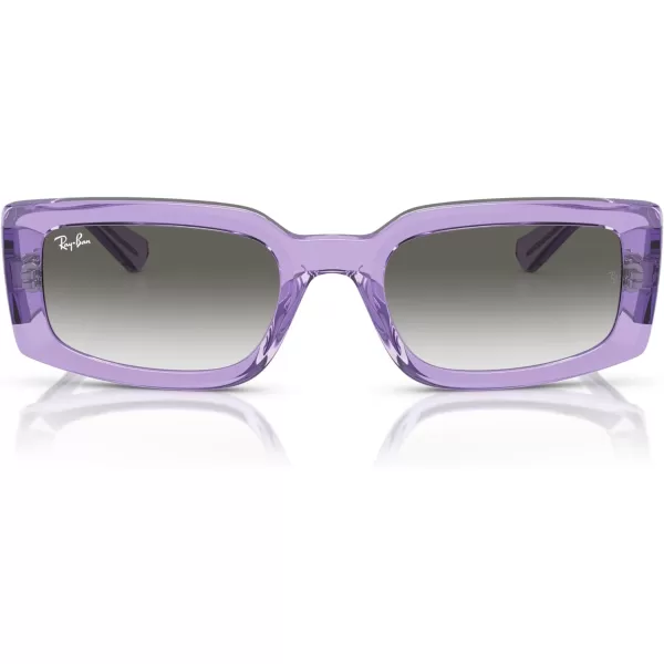 RayBan Womens Rb4395 Kiliane Square SunglassesTransparent VioletClear Gradient Light Grey