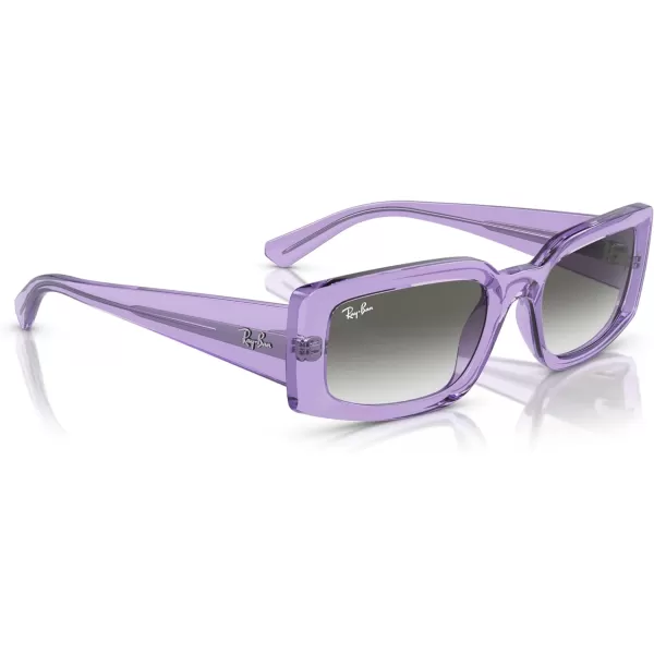 RayBan Womens Rb4395 Kiliane Square SunglassesTransparent VioletClear Gradient Light Grey