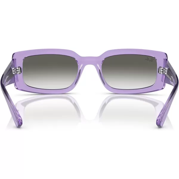 RayBan Womens Rb4395 Kiliane Square SunglassesTransparent VioletClear Gradient Light Grey