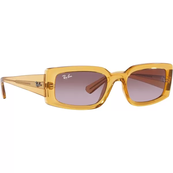 RayBan Womens Rb4395 Kiliane Square SunglassesTransparent YellowGradient Violet