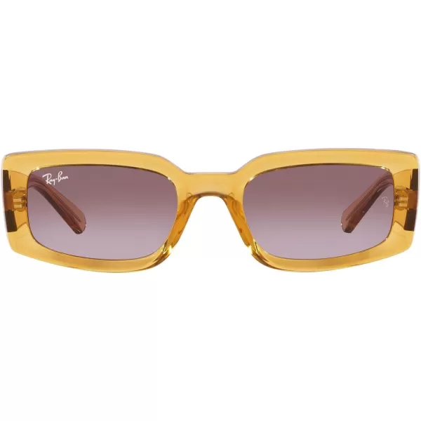 RayBan Womens Rb4395 Kiliane Square SunglassesTransparent YellowGradient Violet