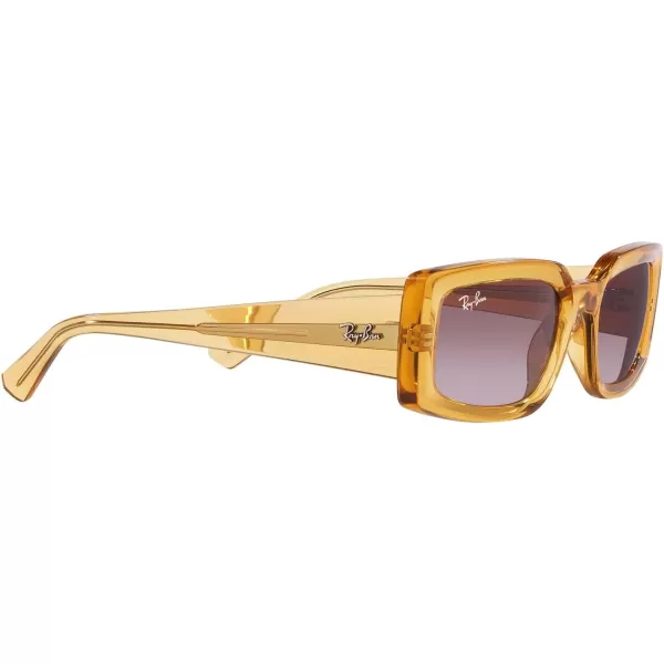 RayBan Womens Rb4395 Kiliane Square SunglassesTransparent YellowGradient Violet