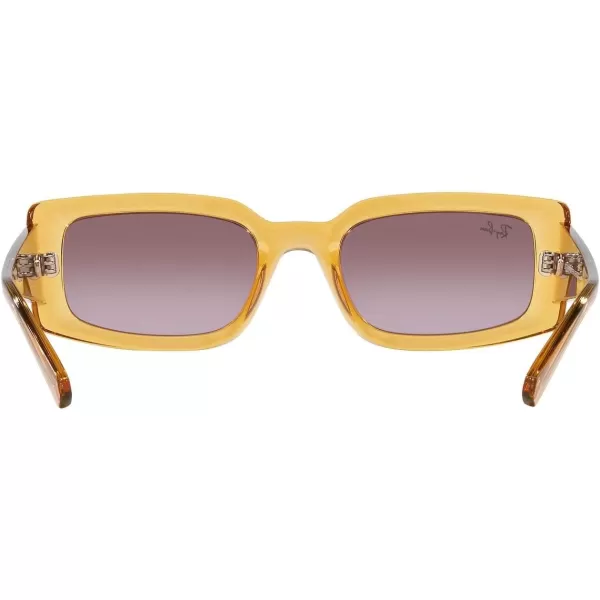 RayBan Womens Rb4395 Kiliane Square SunglassesTransparent YellowGradient Violet