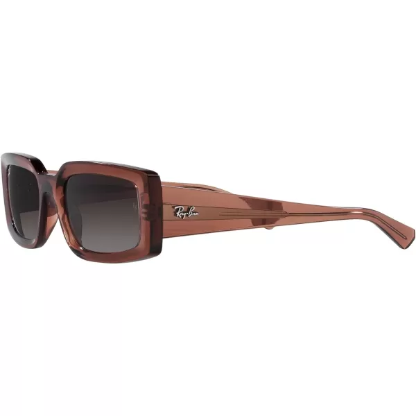 RayBan Womens Rb4395f Kiliane Low Bridge Fit Square SunglassesTransparent BrownGrey Gradient Polarized