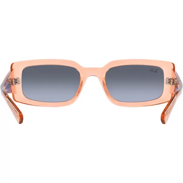 RayBan Womens Rb4395f Kiliane Low Bridge Fit Square SunglassesTransparent OrangeBlue Gradient Grey