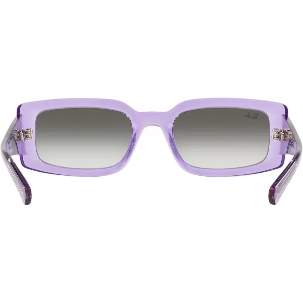 RayBan Womens Rb4395f Kiliane Low Bridge Fit Square SunglassesTransparent VioletClear Gradient Light Grey