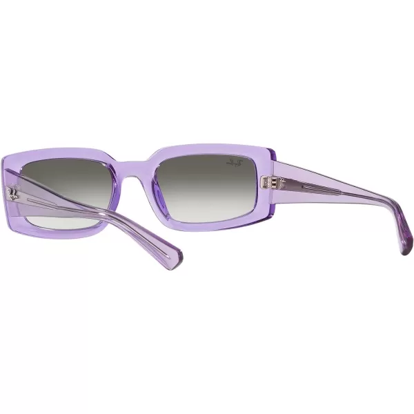 RayBan Womens Rb4395f Kiliane Low Bridge Fit Square SunglassesTransparent VioletClear Gradient Light Grey