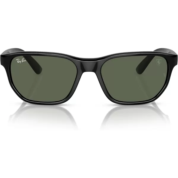 RayBan Womens Rb4404m Scuderia Ferrari Collection Rectangular SunglassesBlackDark Green