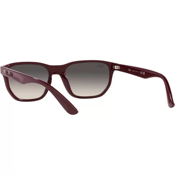 RayBan Womens Rb4404m Scuderia Ferrari Collection Rectangular SunglassesDark RedGrey Gradient