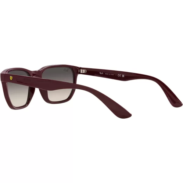 RayBan Womens Rb4404m Scuderia Ferrari Collection Rectangular SunglassesDark RedGrey Gradient