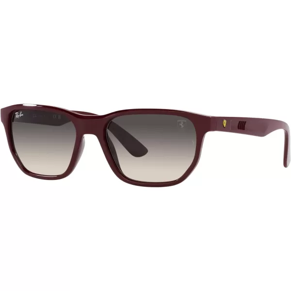 RayBan Womens Rb4404m Scuderia Ferrari Collection Rectangular SunglassesDark RedGrey Gradient