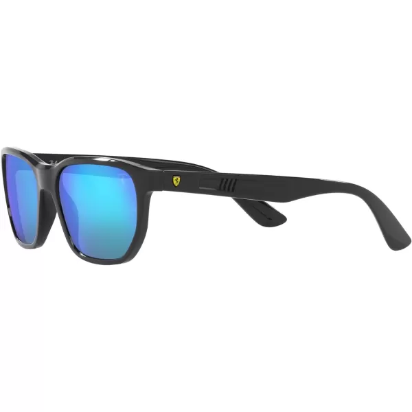 RayBan Womens Rb4404m Scuderia Ferrari Collection Rectangular SunglassesGreyGreen Mirrored Blue Polarized