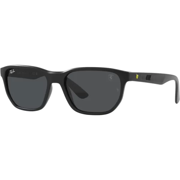 RayBan Womens Rb4404m Scuderia Ferrari Collection Rectangular SunglassesMatte BlackDark Grey