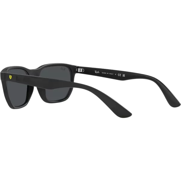 RayBan Womens Rb4404m Scuderia Ferrari Collection Rectangular SunglassesMatte BlackDark Grey