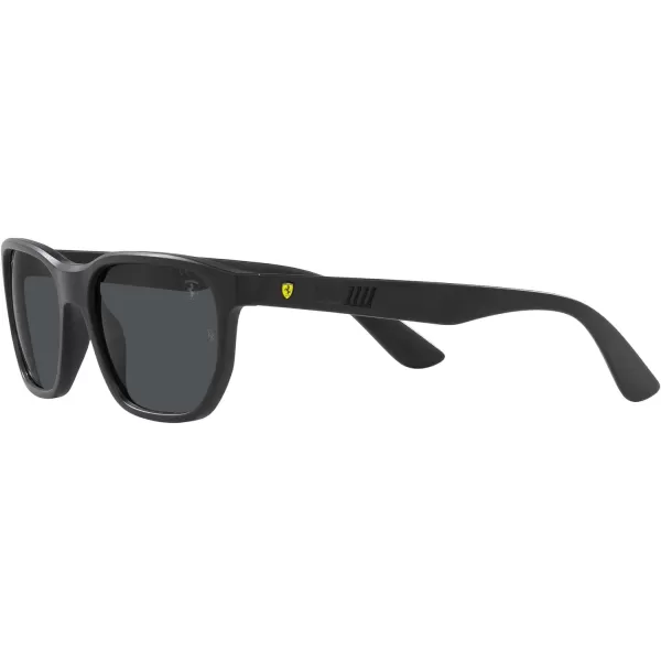 RayBan Womens Rb4404m Scuderia Ferrari Collection Rectangular SunglassesMatte BlackDark Grey