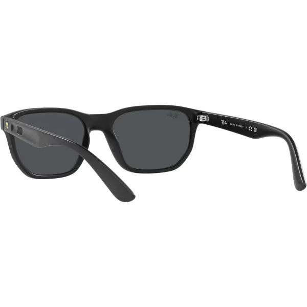 RayBan Womens Rb4404m Scuderia Ferrari Collection Rectangular SunglassesMatte BlackDark Grey