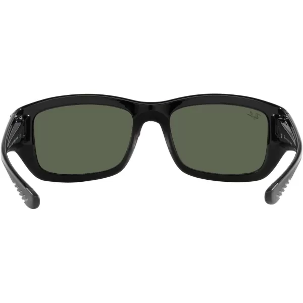 RayBan Womens Rb4405m Scuderia Ferrari Collection Square SunglassesBlack on Rubber BlackDark Green